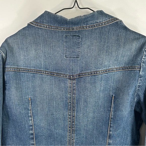 Vanilia Jeans Cropped Denim Distressed Jacket Fancy Stone Wash; Women’s Size 42 - Picture 13 of 16